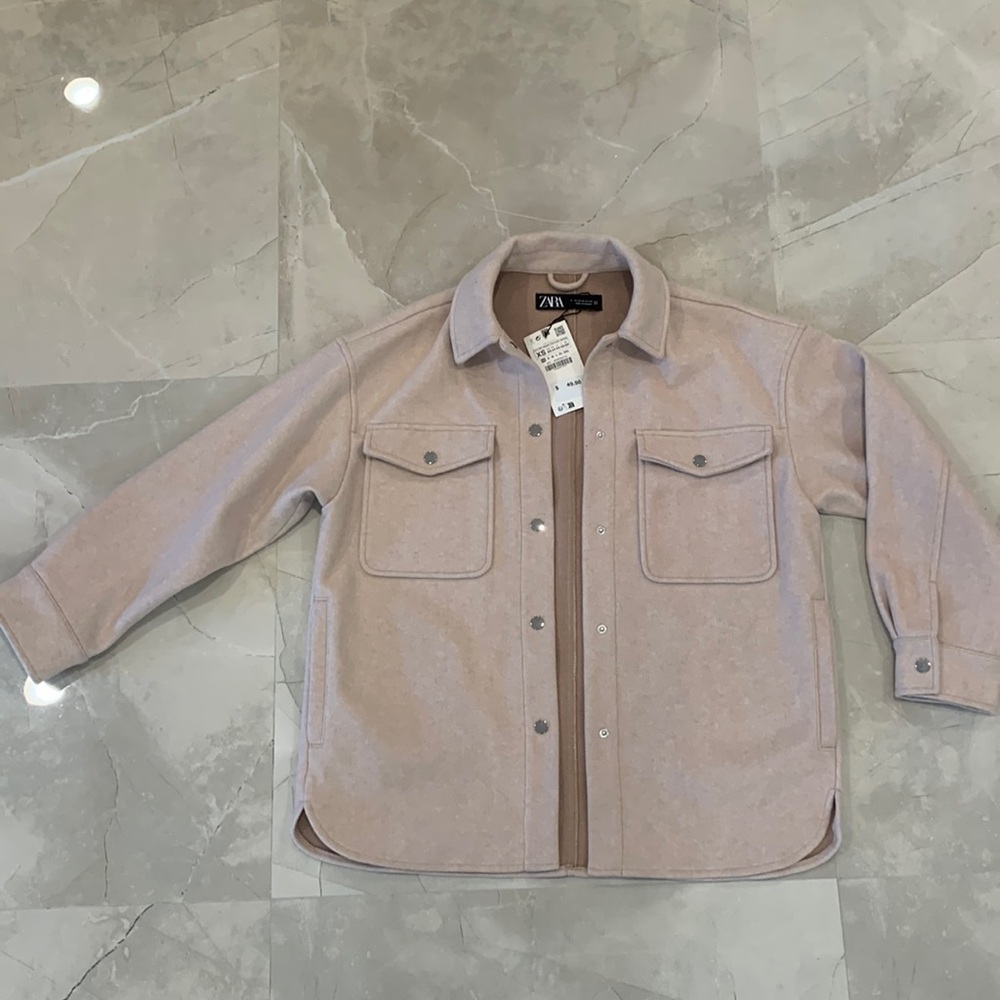 Zara light tan oversized shirt jacket - XS